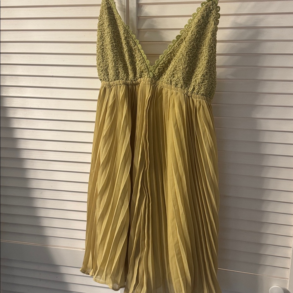 Yellow Pleated Dress